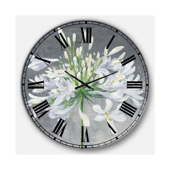 Traditional Floral Oversized Metal Wall Clock - 36 x 36