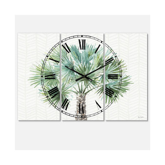Farmhouse 3 Panels Metal Wall Clock