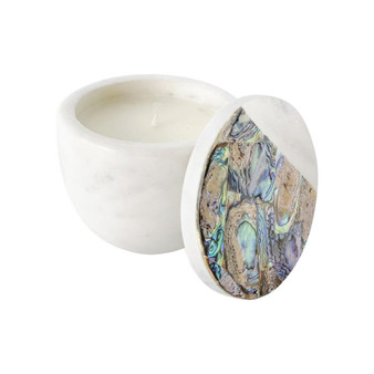 Rainbow Mother of Pearl Eucalyptus Marble Candle