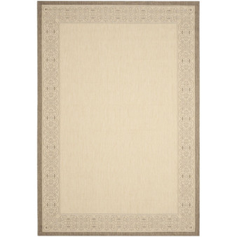 Courtyard Natural and Brown 6'7" x 6'7" Square Outdoor Area Rug