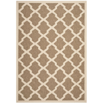 Courtyard Brown and Bone 5'3" x 7'7" Outdoor Area Rug