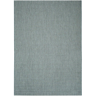 Courtyard Turquoise and Light Gray 5'3" x 7'7" Sisal Weave Outdoor Area Rug