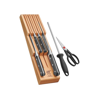 Pro 7pc Block Set w/ Beechwood In-Drawer Knife Tray