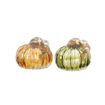 Crackle Short Pumpkin, Set of 2