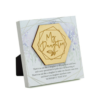 My Daughter Meadow Wood Plaque, 6" x 6"