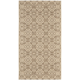 Courtyard Brown and Creme 2'7" x 5' Outdoor Area Rug
