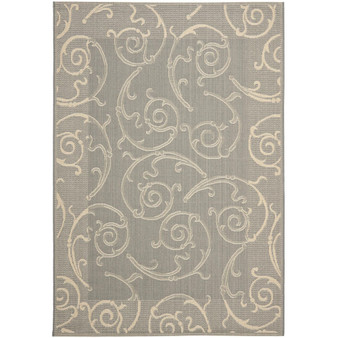 Courtyard Gray and Natural 4' x 5'7" Sisal Weave Outdoor Area Rug