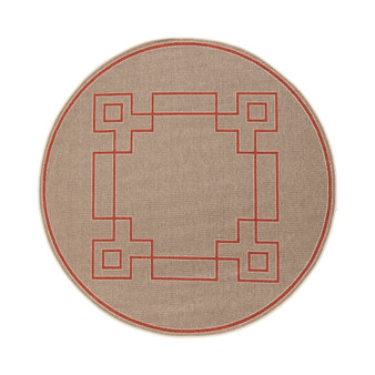 Alfresco ALF-9633 Rust 8'9" Round Area Rug, Indoor/Outdoor