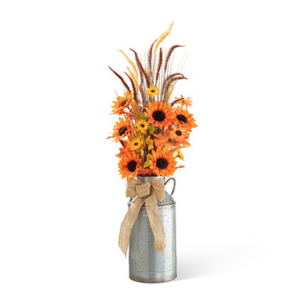 39.75" H Fall Sunflower Leaf Potted Tree