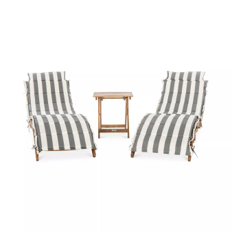 Irena Outdoor 3-Pc. Lounge Set (2 Lounges & 1 End Table)