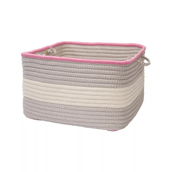 Color Block Square Braided Storage Basket