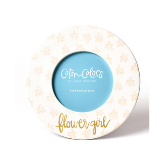 by Laura Johnson Floral Flower Girl Round Frame Blush