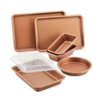 Bakeware Nonstick Cookie Pan, Loaf Pan, and Cake Pan Set, 7-Piece