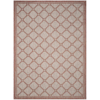 Courtyard Red and Beige 8' x 11' Sisal Weave Outdoor Area Rug