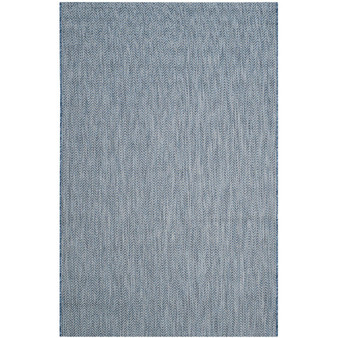 Courtyard Navy and Gray 4' x 5'7" Sisal Weave Outdoor Area Rug