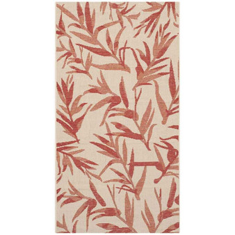 Courtyard Beige and Terracotta 2'7" x 5' Sisal Weave Outdoor Area Rug