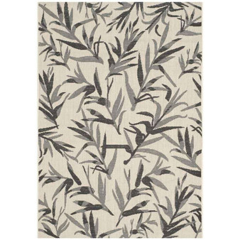 Courtyard Beige and Anthracite 5'3" x 7'7" Sisal Weave Outdoor Area Rug