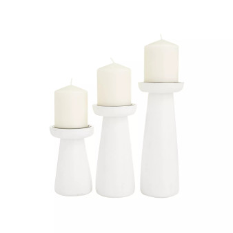 by Cosmopolitan Mango Wood Modern Candle Holder, Set of 3