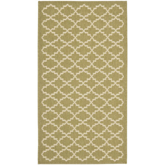 Courtyard Green and Beige 2'7" x 5' Sisal Weave Outdoor Area Rug