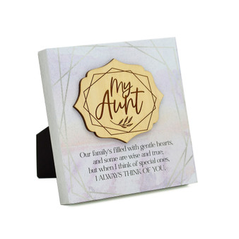 My Aunt Meadow Wood Plaque, 6" x 6"