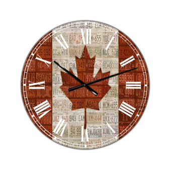 Canada License Plate Flag Oversized Traditional Wall Clock - 36" x 28" x 1"