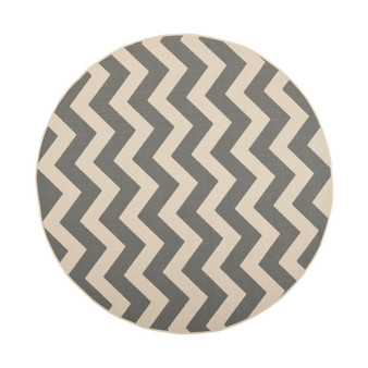 Courtyard Gray and Beige 4' x 4' Round Outdoor Area Rug