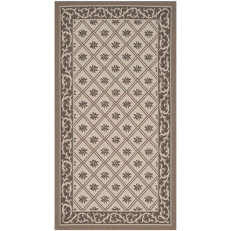 Courtyard Beige and Dark Beige 2'7" x 5' Sisal Weave Outdoor Area Rug