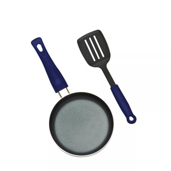 Nonstick Aluminum 5.5" Mini Fry Pan with Nylon Turner Set