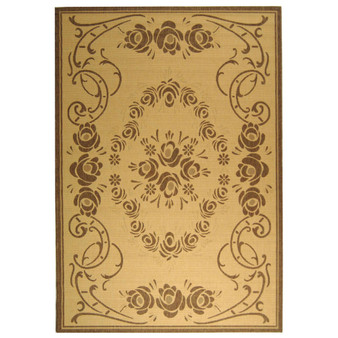 Courtyard Natural and Brown 8' x 11' Outdoor Area Rug