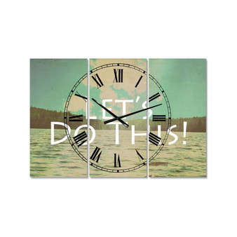 Lets Do This Large Cottage 3 Panels Wall Clock - 23" x 23" x 1"