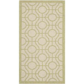 Courtyard Beige and Sweet Pea 2'7" x 5' Sisal Weave Outdoor Area Rug