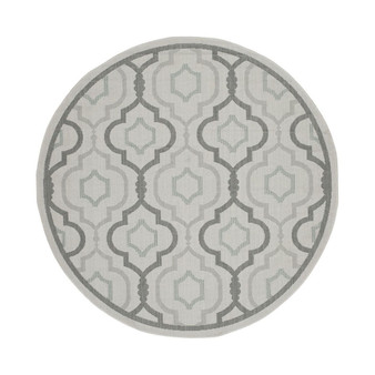 Courtyard Light Gray and Anthracite 5'3" x 5'3" Sisal Weave Round Outdoor Area Rug