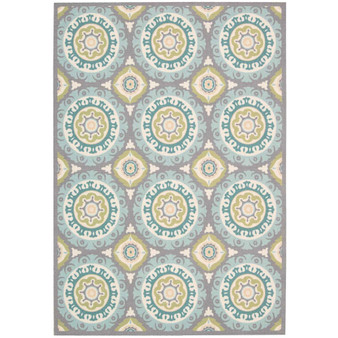 Shady Brights SHA16 Jade 7'9" x 7'9" Square Outdoor Area Rug
