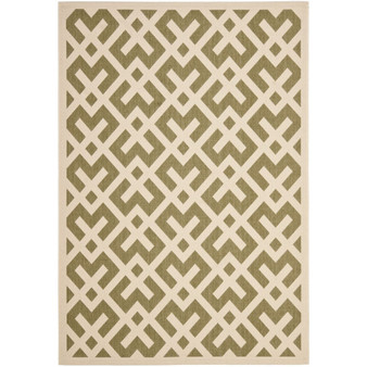 Courtyard Green and Bone 8' x 11' Outdoor Area Rug