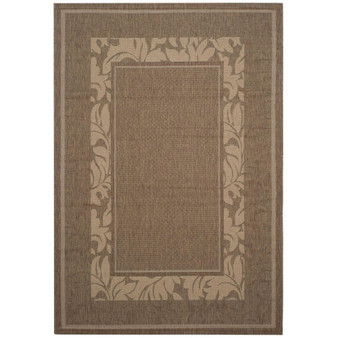 Courtyard Brown and Natural 6'7" x 9'6" Sisal Weave Outdoor Area Rug