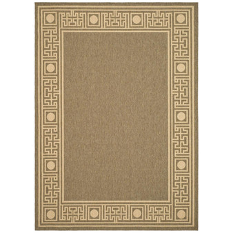 Courtyard Dark Beige and Beige 8' x 11' Outdoor Area Rug