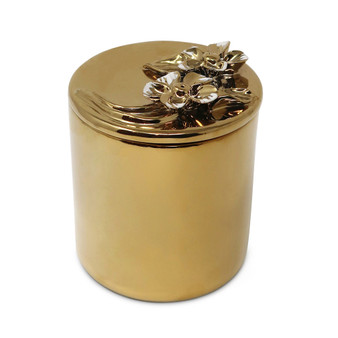 Decorative Candle with Flower Design Lid, 4" D