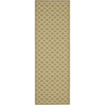 Courtyard Green and Beige 2'3" x 14' Sisal Weave Runner Outdoor Area Rug