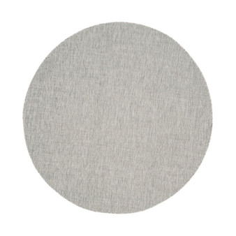 Courtyard Gray and Turquoise 6'7" x 6'7" Sisal Weave Round Outdoor Area Rug