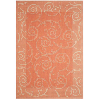 Courtyard Terracotta and Natural 2'3" x 12' Runner Outdoor Area Rug