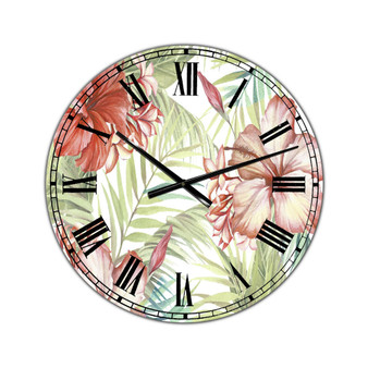 Hibiscus Paradise Oversized Cottage Wall Clock - 36" x 28" x 1"