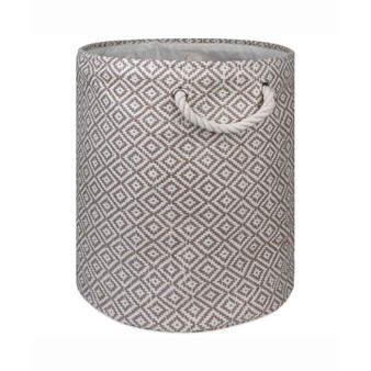 Design Import Paper Bin Geo Diamond, Round