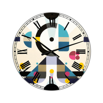 Open Minded Large Mid-Century Wall Clock - 36" x 28" x 1"