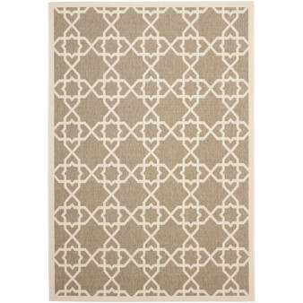 Courtyard Brown and Beige 8' x 11' Outdoor Area Rug