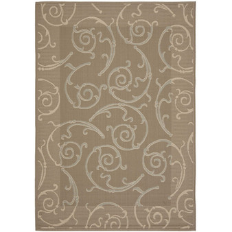 Courtyard Dark Beige and Beige 5'3" x 7'7" Sisal Weave Outdoor Area Rug
