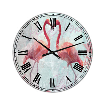 Flamingo Power Oversized Cottage Wall Clock - 36" x 28" x 1"