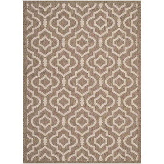 Courtyard Brown and Bone 5'3" x 7'7" Sisal Weave Outdoor Area Rug