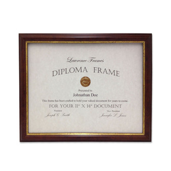 185111 Walnut and Gold Document Picture Frame - 11" x 14"