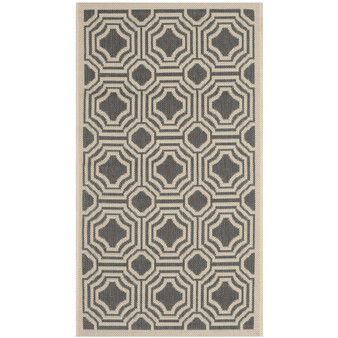 Courtyard Anthracite and Beige 2' x 3'7" Outdoor Area Rug