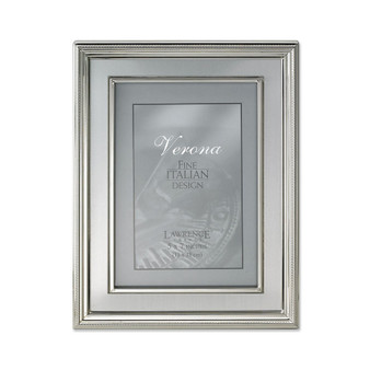 Silver Plated Metal Picture Frame - Brushed Silver Inner Panel - 5" x 7"